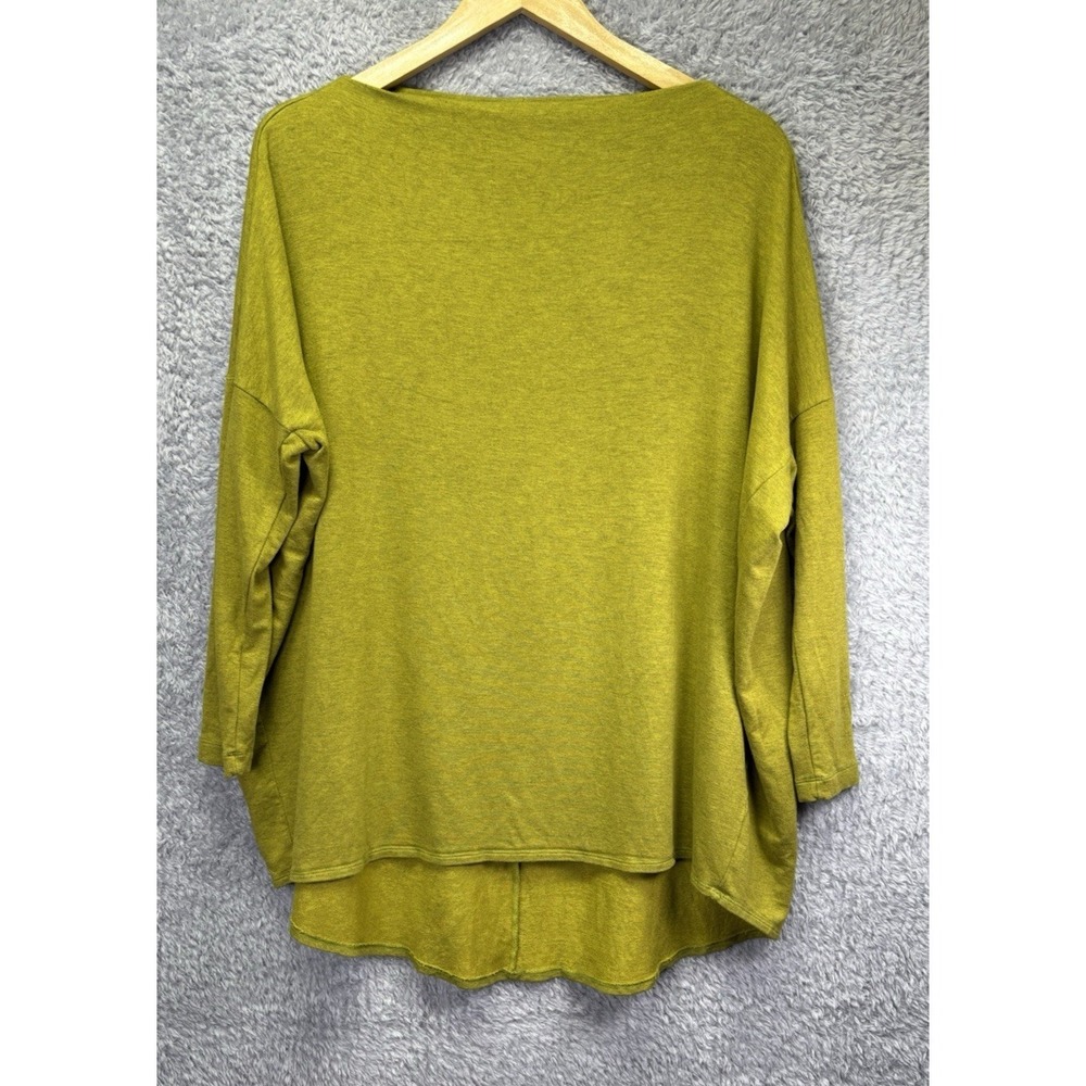 Bryn Walker Dimitri Tunic Top Green Lagenlook Dolman Slv Oversized Boxy XXS